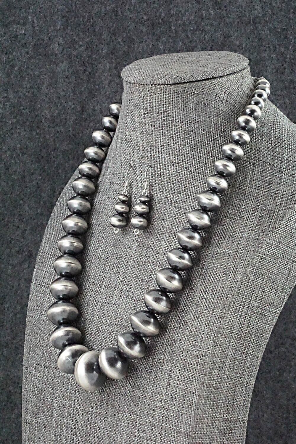 Navajo Pearl Sterling Silver Necklace Set - Preston Haley