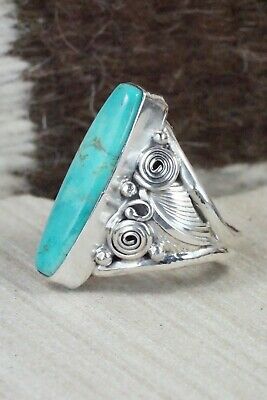 Turquoise & Sterling Silver Ring - Darrell Morgan - Size 8.5