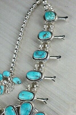 Navajo Turquoise & Sterling Silver Squash Blossom - Mary Ann Spencer - High Lonesome Trading