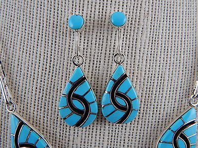 Zuni Sterling Silver & Turquoise Necklace & Earring Set - Amy Wesley - High Lonesome Trading