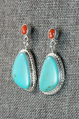 Turquoise & Sterling Silver Earrings - Annie Spencer - Navajo