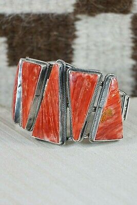 Navajo Spiny Oyster & Sterling Silver Bracelet - Raymond Delgarito - High Lonesome Trading
