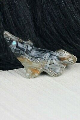Wolf Zuni Fetish Carving - Louise Ponchuella - High Lonesome Trading