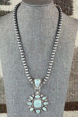 Turquoise and Sterling Silver Pendant & Necklace - Tom Lewis