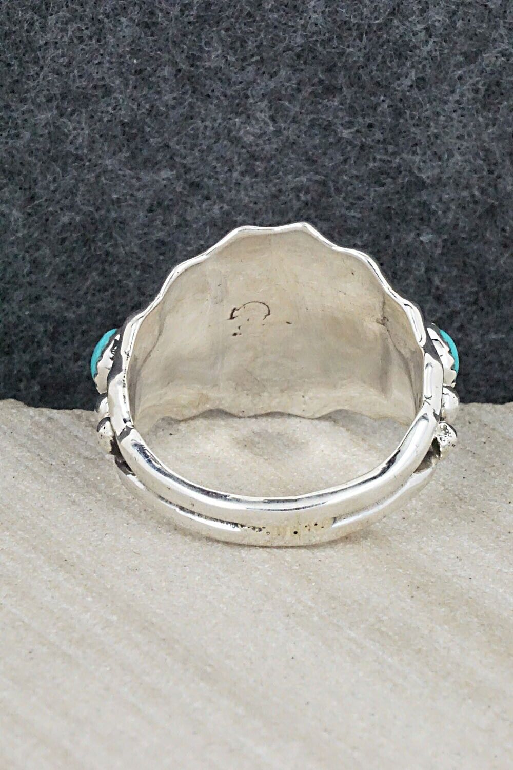 Turquoise & Sterling Silver Ring - Genevieve Francisco - Size 13