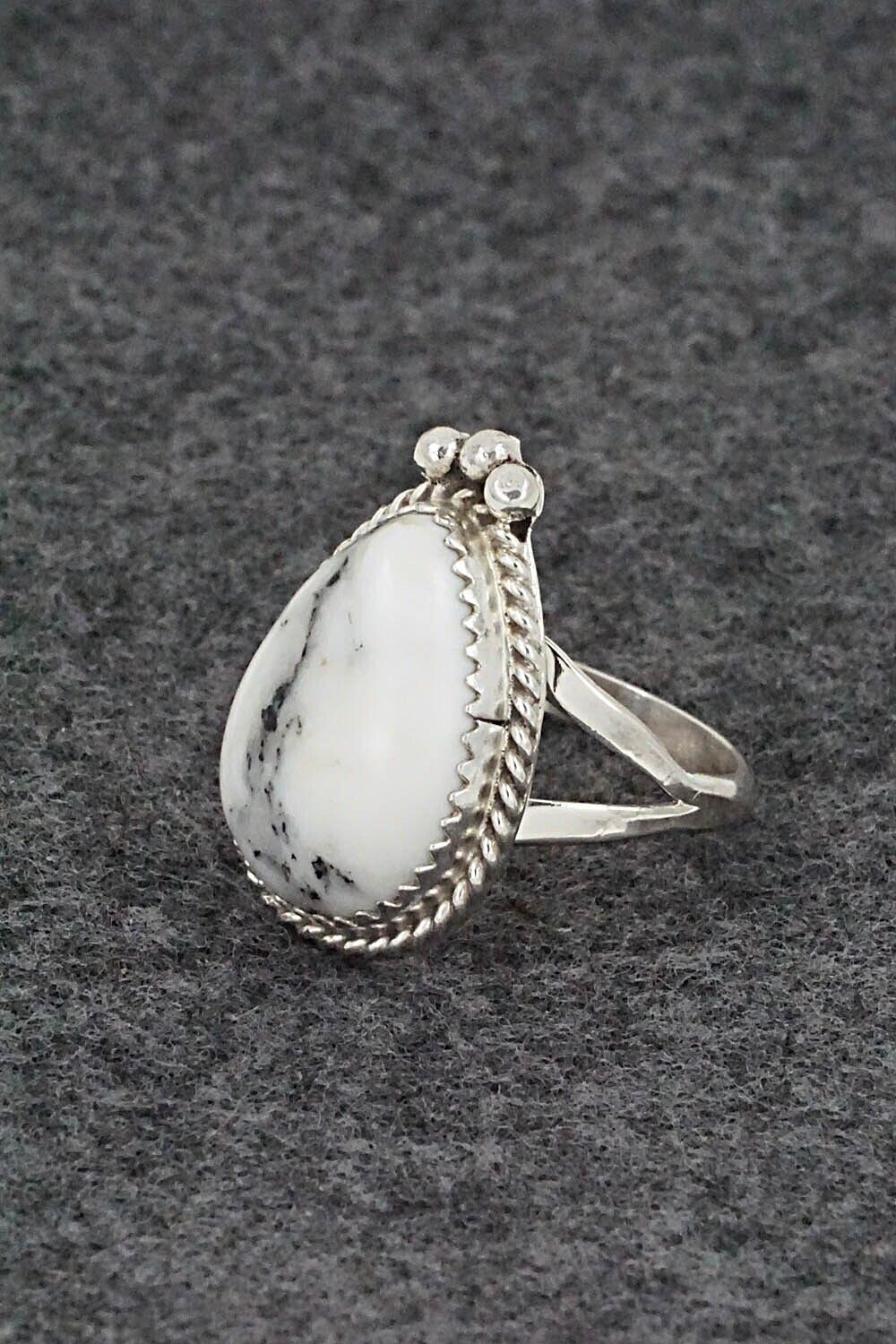 White Buffalo & Sterling Silver Ring - Robert Martinez - Size 6.75