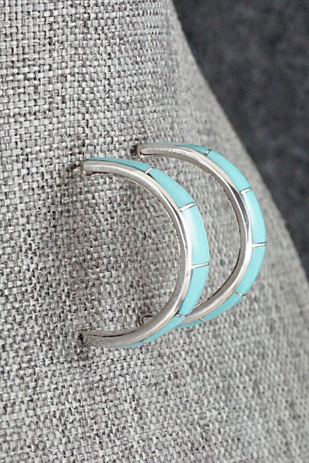 Turquoise & Sterling Silver Earrings - Philbert Chavez