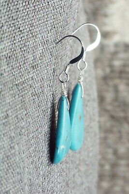 Turquoise & Sterling Silver Earrings - Navajo
