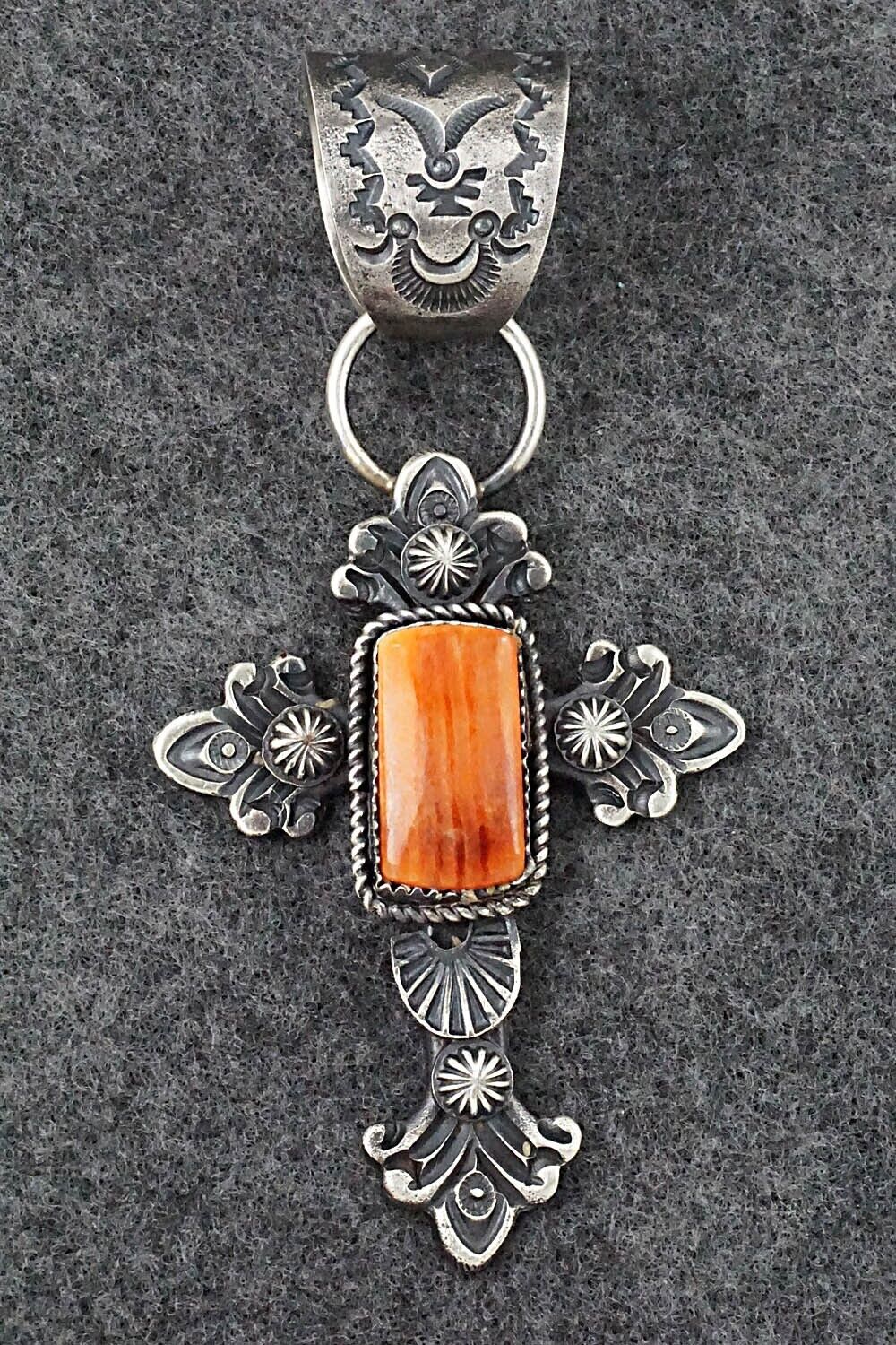 Spiny Oyster and Sterling Silver Pendant - Eva Billah