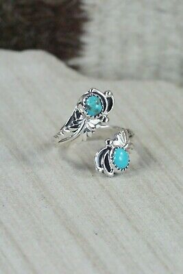 Navajo Turquoise and Sterling Silver Ring - Etta Belin - Size 8