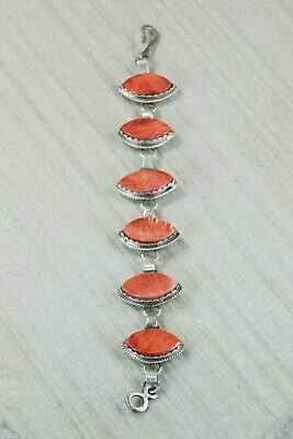 Navajo Spiny Oyster and Sterling Silver Link Bracelet - Selina Warner