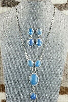 Navajo Lapis & Sterling Silver Necklace Set - Alvin Joe