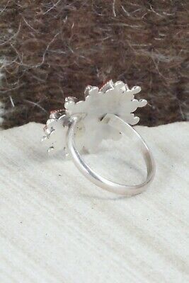 Coral & Sterling Silver Ring - Samantha Waatsa - Size 6.5