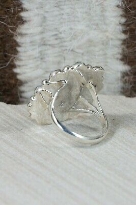 Navajo Turquoise and Sterling Silver Ring - Roberta Begay - Size 8.75