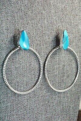 Turquoise & Sterling Silver Earrings - Annie Spencer - High Lonesome Trading