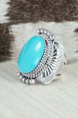 Turquoise & Sterling Silver Ring - Mike Smith - Size 5.5 - High Lonesome Trading