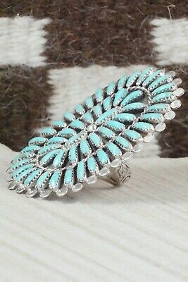 Turquoise & Sterling Silver Ring - Lavell Byjoe - Size 8