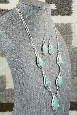 Turquoise & Sterling Silver Necklace and Earrings - Tom Lewis