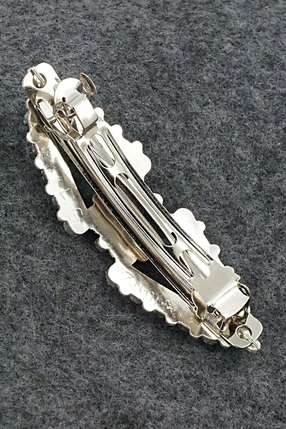 Turquoise & Sterling Silver Hair Barrette - Karen Booqua