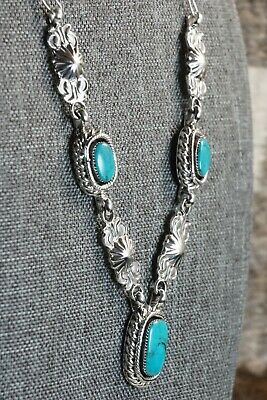Navajo Turquoise & Sterling Silver Necklace - Lee Shorty