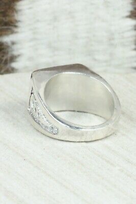 Turquoise & Sterling Silver Ring - Leslie & Gladys Lamy - Size 10.25