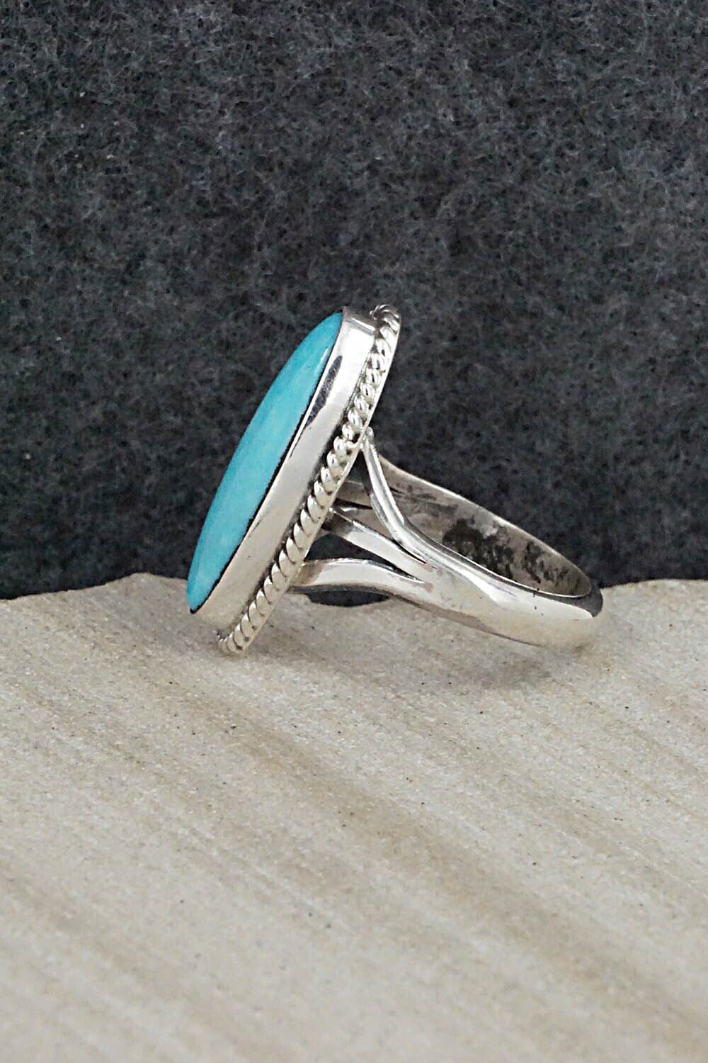 Turquoise & Sterling Silver Ring - Mark Barney - Size 6.5