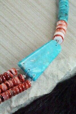 Spiny Oyster & Turquoise Necklace - Lupe Lovato