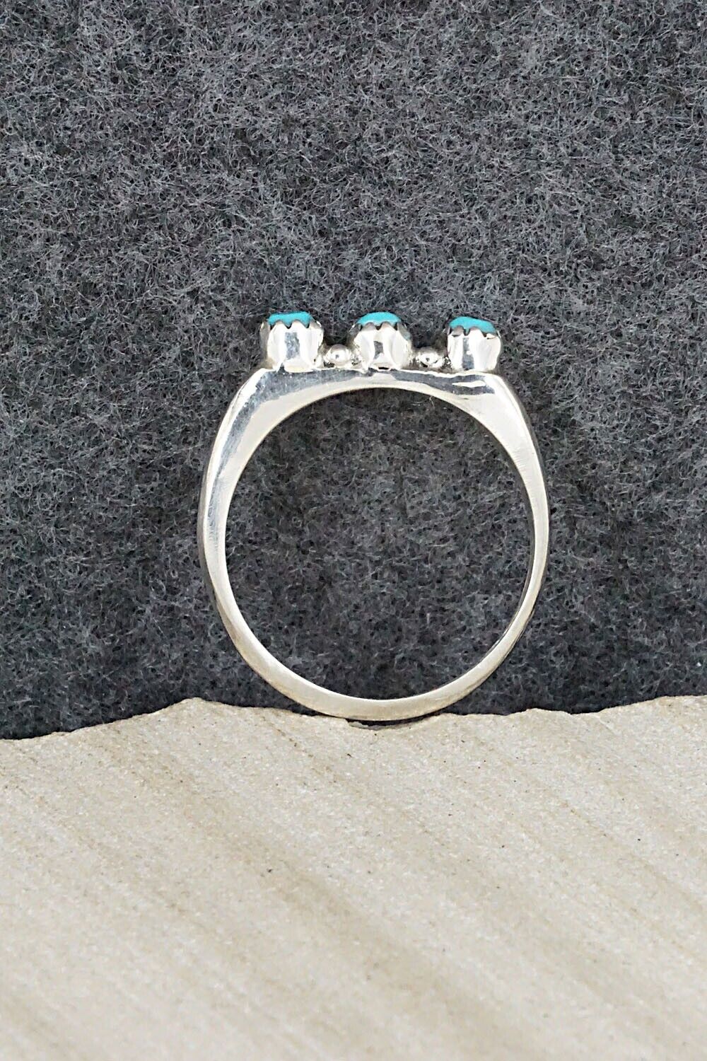 Turquoise and Sterling Silver Ring - Roy Thompson - Size 10