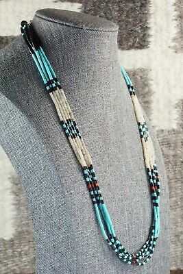 Turquoise, Shell, Coral & Sterling Silver Necklace - Esquipula Tenorio