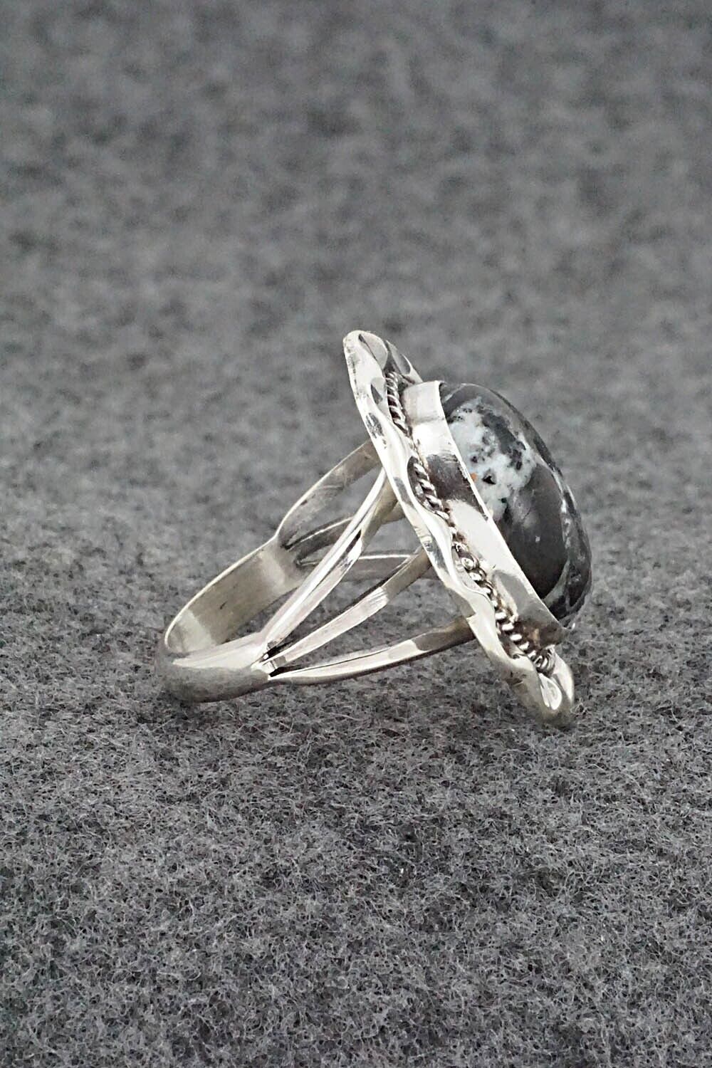 White Buffalo & Sterling Silver Ring - Samuel Yellowhair - Size 7