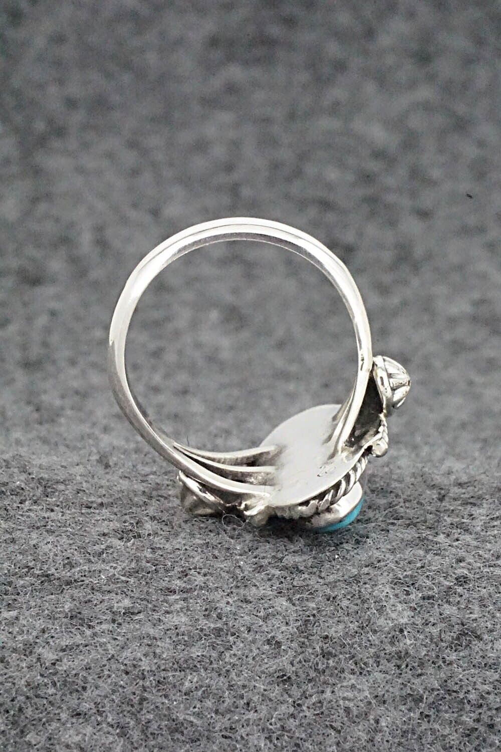Turquoise & Sterling Silver Ring - Samuel Yellowhair - Size 8.5