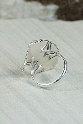 Navajo Spiny Oyster & Sterling Silver Ring - Daniel Benally - Size 8.5