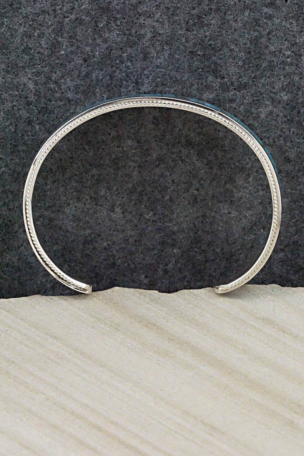 Turquoise & Sterling Silver Inlay Bracelet - Rickel Booqua