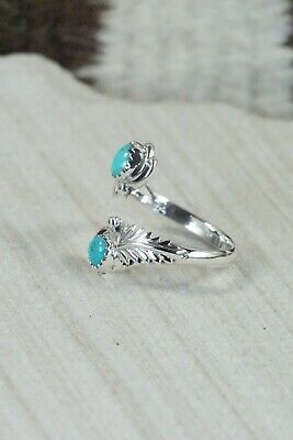 Navajo Turquoise and Sterling Silver Ring - Etta Belin - Size 10