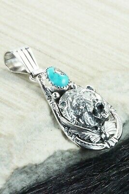 Turquoise and Sterling Silver Pendant - Henry Attakai