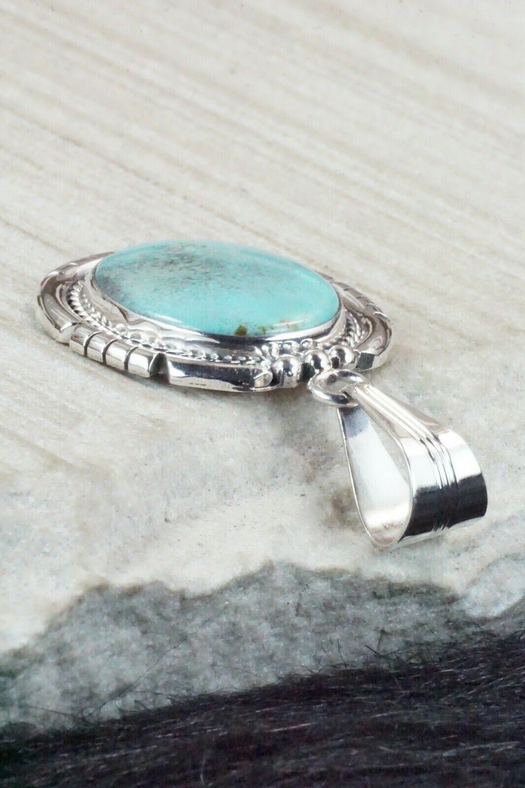 Turquoise & Sterling Silver Pendant - Samuel Yellowhair