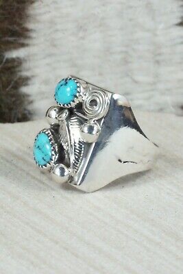 Turquoise & Sterling Silver Ring - Wilbur Myers - Size 9