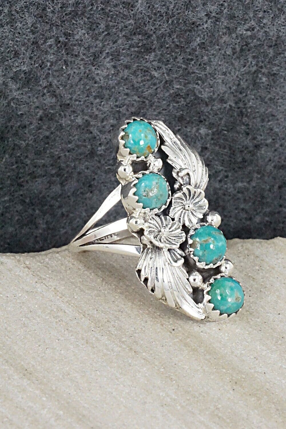 Turquoise & Sterling Silver Ring - Harris Largo - 6.25