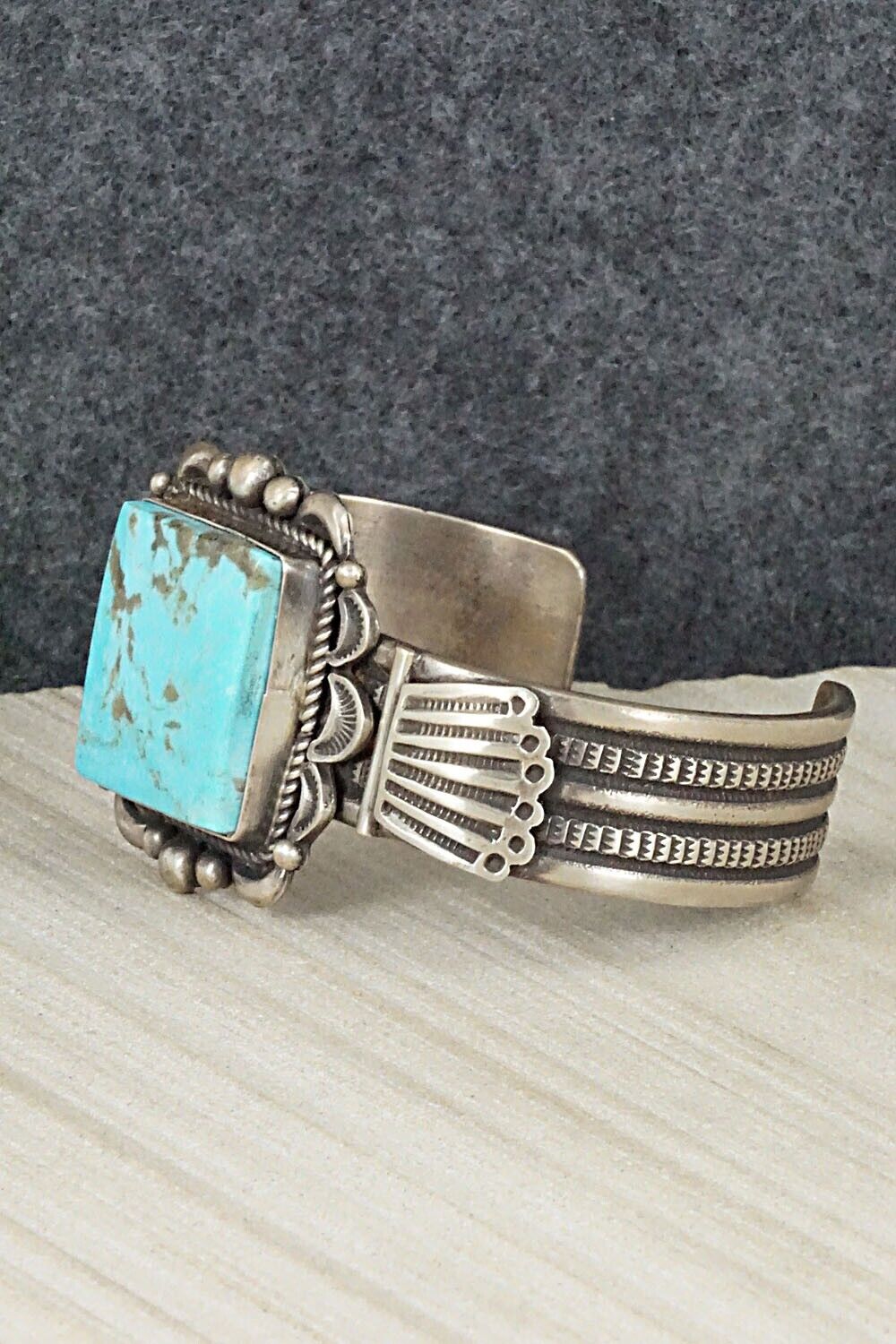 Turquoise & Sterling Silver Bracelet - Ronald Tom