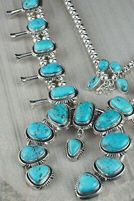 Navajo Turquoise & Sterling Silver Squash Blossom - Mary Ann Spencer - High Lonesome Trading
