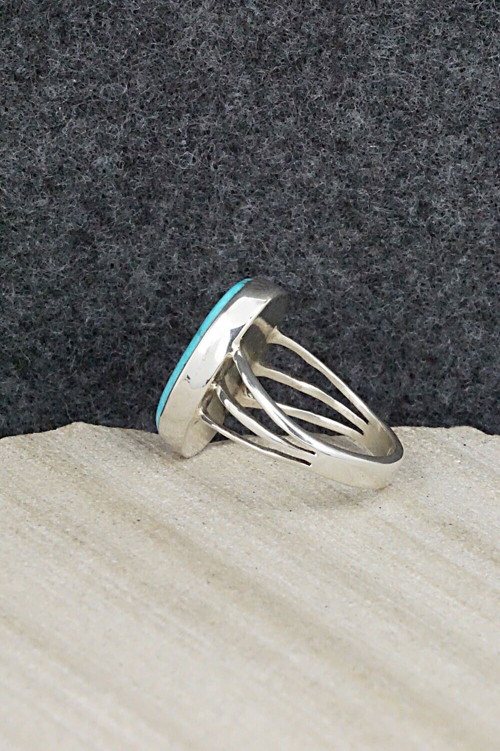 Turquoise & Sterling Silver Ring - Carlos Tsipa - Size 6.5