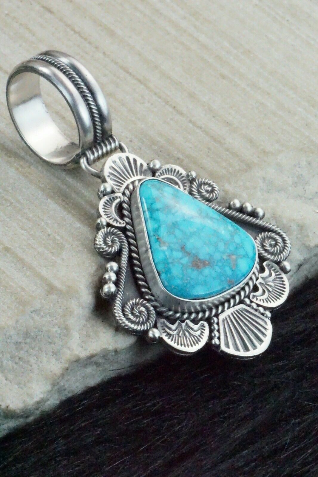 Turquoise & Sterling Silver Pendant - Michael Calladitto
