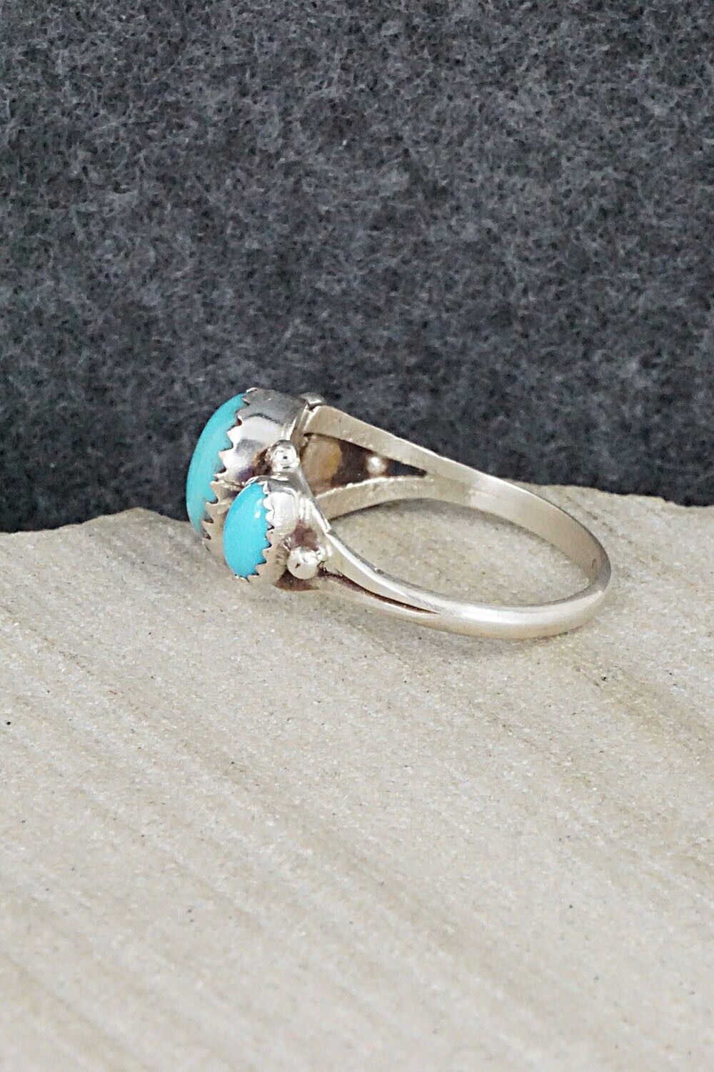 Turquoise & Sterling Silver Ring - Freda Martinez - Size 6.25