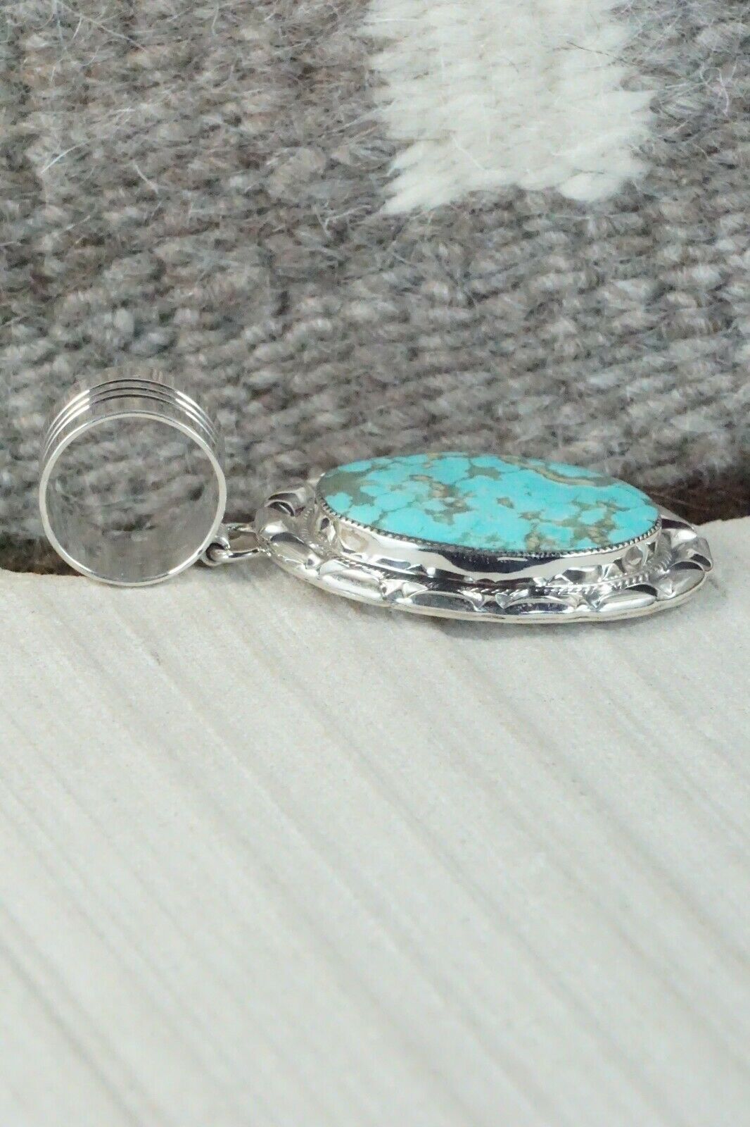 Turquoise & Sterling Silver Pendant - Gregg Yazzie