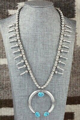 Turquoise & Sterling Silver Squash Blossom - Thomson Willie