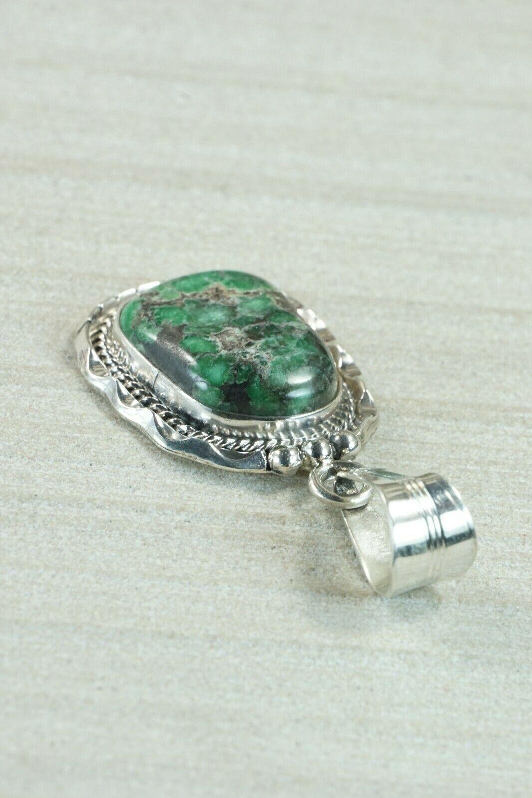 Navajo Turquoise & Sterling Silver Pendant - Samuel Yellowhair - High Lonesome Trading