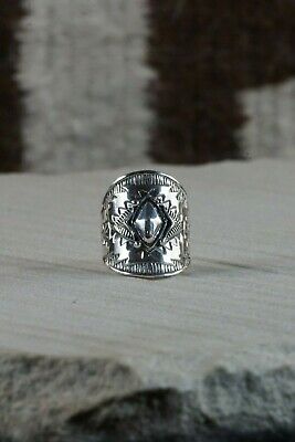 Navajo Sterling Silver Ring - Derrick Gordon - Size 8 - High Lonesome Trading