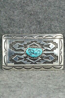 Turquoise & Sterling Silver Belt Buckle - Rosita Singer