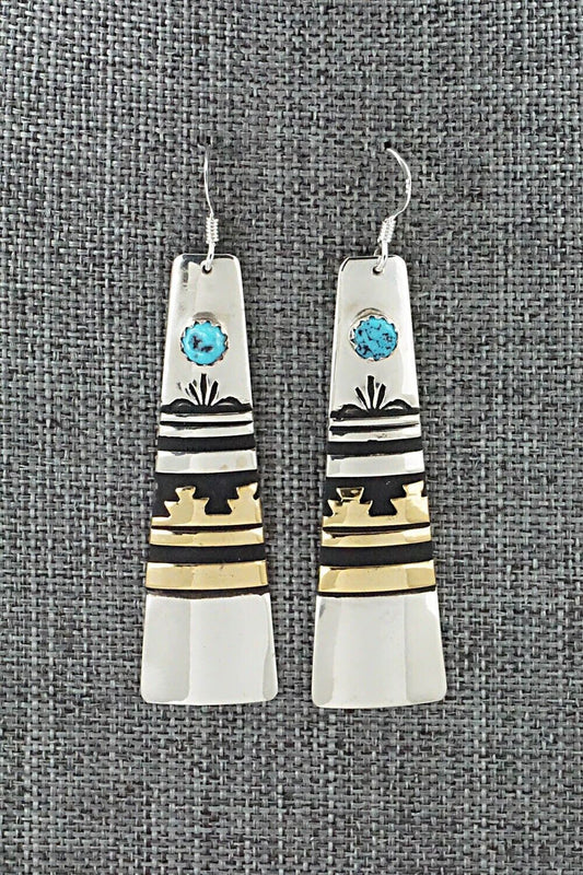 Turquoise & Sterling Silver Earrings - Rosita Singer