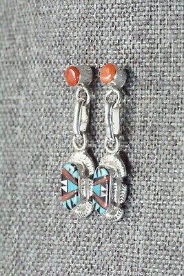Multi Stone Inlay & Sterling Silver Earrings - Ernest Leekela